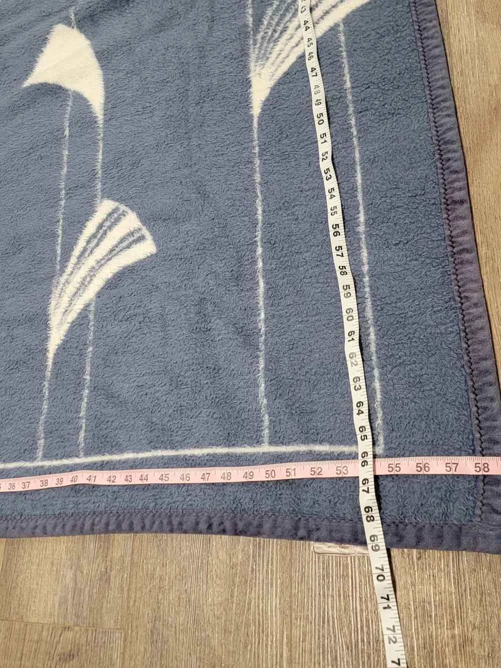 Biederlack Of The Americas Blue White Floral Blanket Reversible 80s 90s 59x69